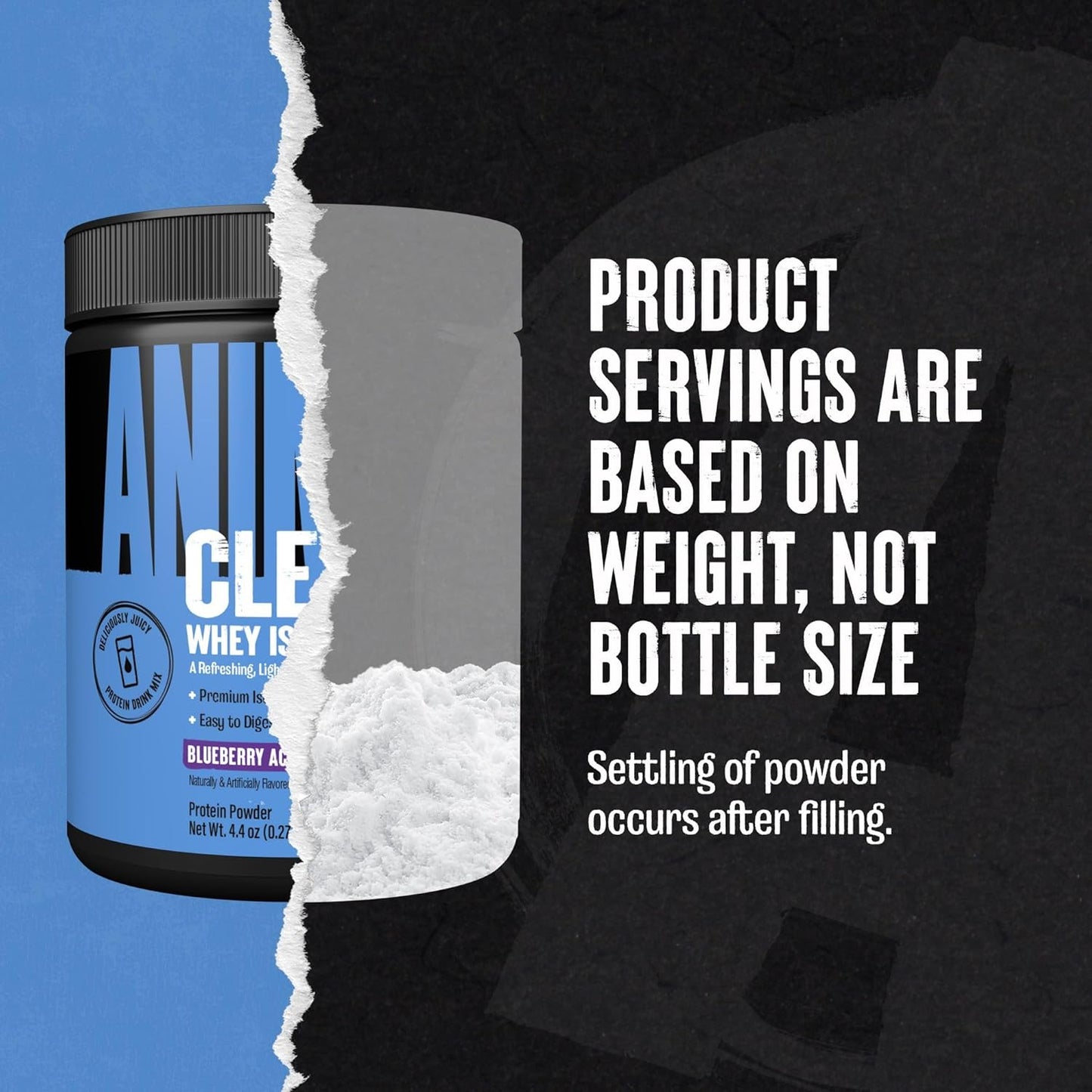Blueberry Acai Clear Whey Isolate Protein Powder - Digestible, Mixable, 5g BCAA, Refreshing Anytime Drink for Men and Women, 125g