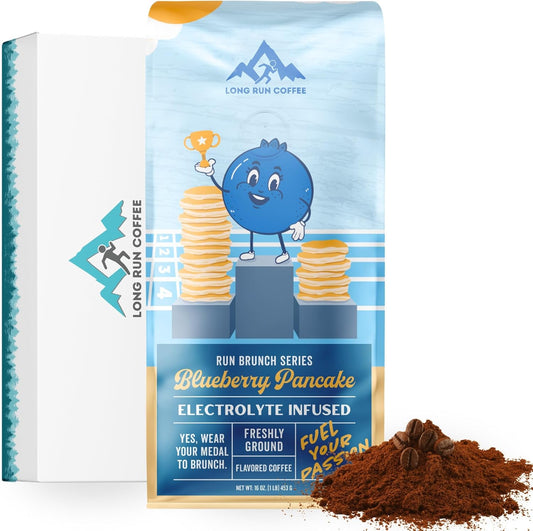 Blueberry Pancake Coffee for Runners with Electrolytes Powder for Athlete Hydration - Keto Friendly Sodium, Calcium, Magnesium, & Potassium
