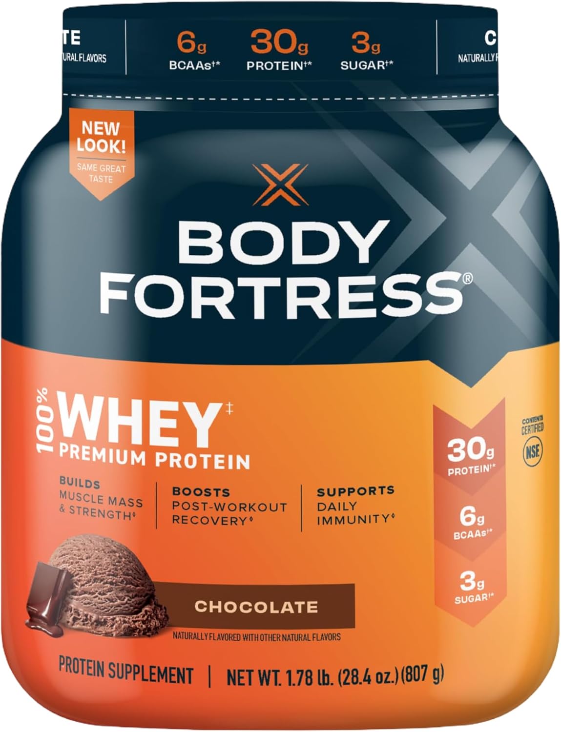 Body Fortress 100% Whey Chocolate Protein Powder Bundle - 3.9lbs & 1.78lbs