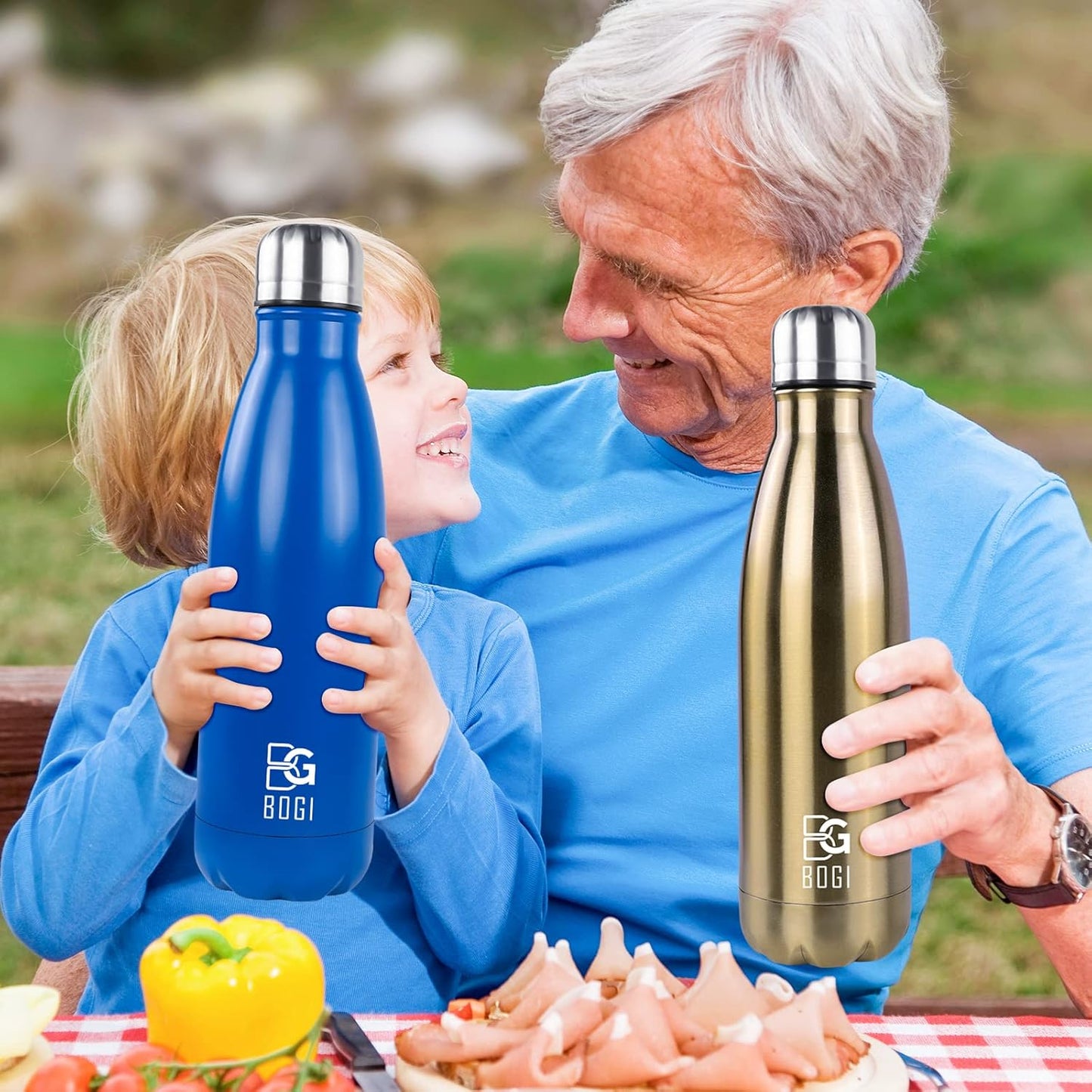 BOGI 17oz Stainless Steel Insulated Water Bottle - Double Wall Vacuum, Leak Proof Metal Sports Bottle for Hot and Cold Drinks - Ideal for Outdoor Activities