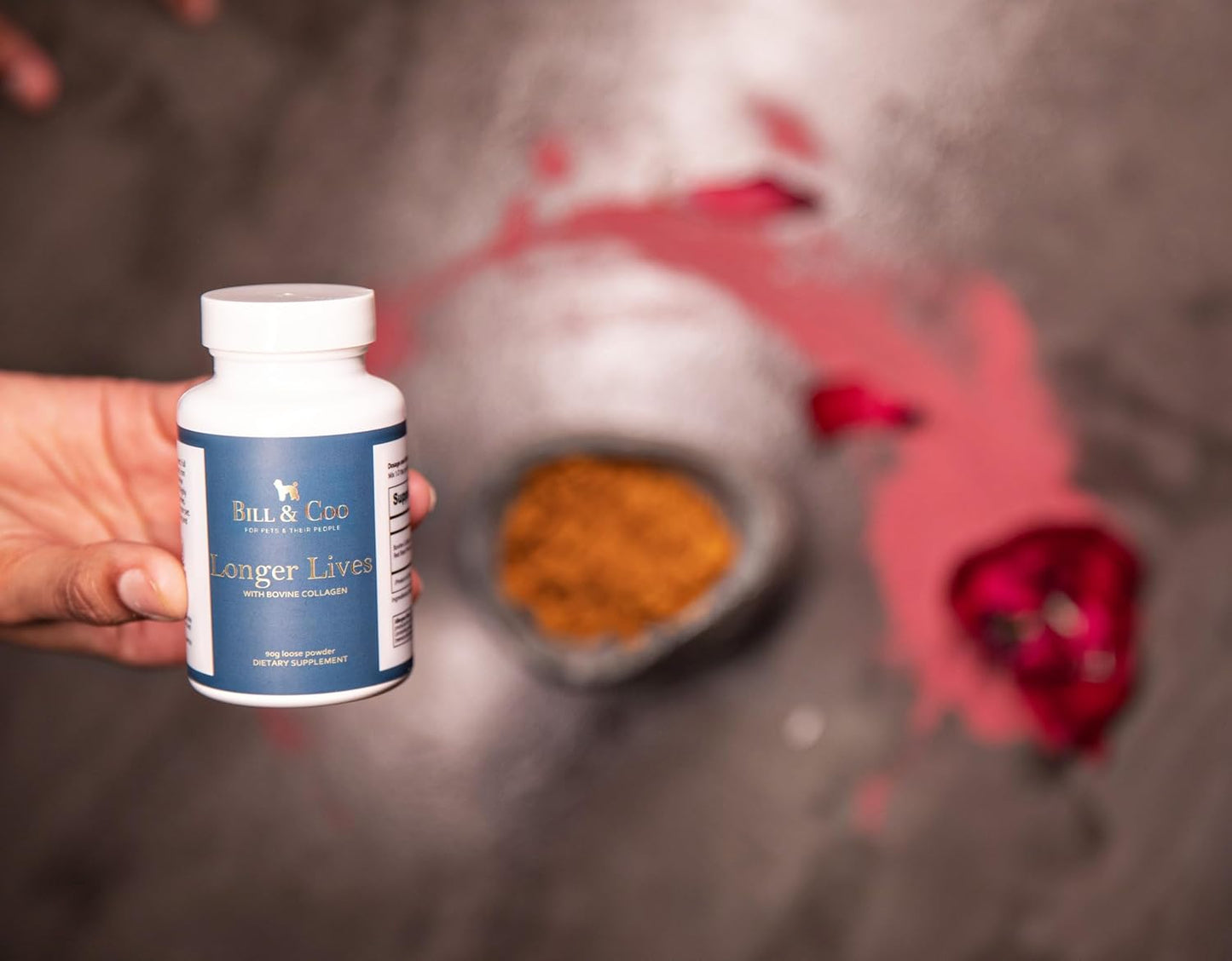 Boost Your Pet's Immunity with BILL & COO Longer Lives Fiber Supplement - Collagen and Beet Root Powder Formula for Heart, Liver, and Digestive Health - 90g