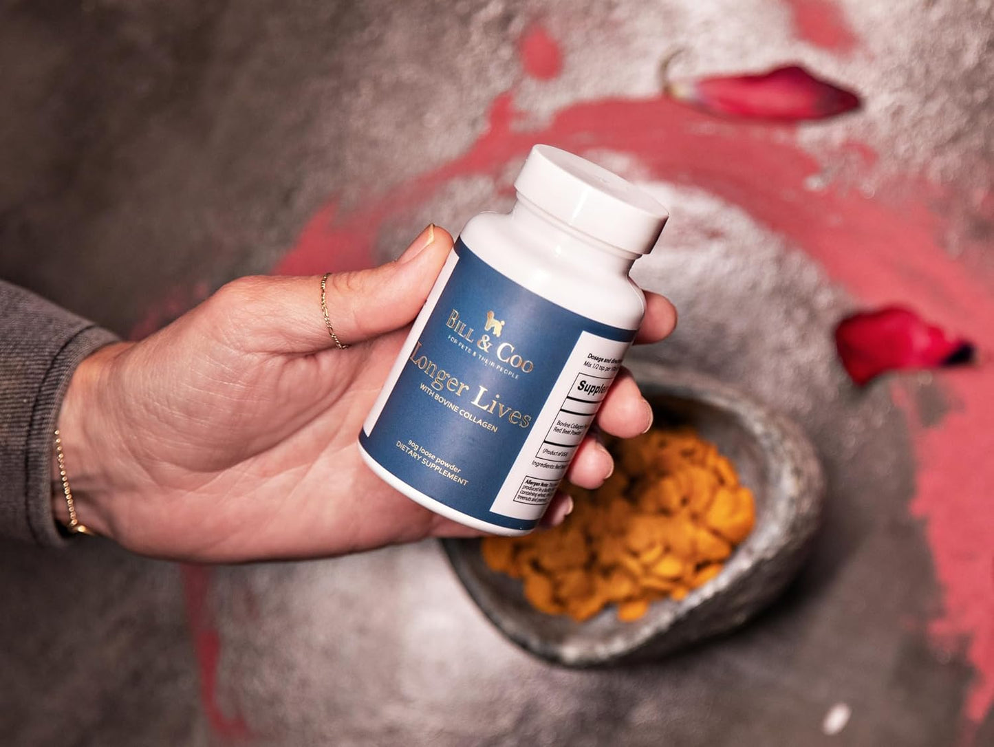 Boost Your Pet's Immunity with BILL & COO Longer Lives Fiber Supplement - Collagen and Beet Root Powder Formula for Heart, Liver, and Digestive Health - 90g