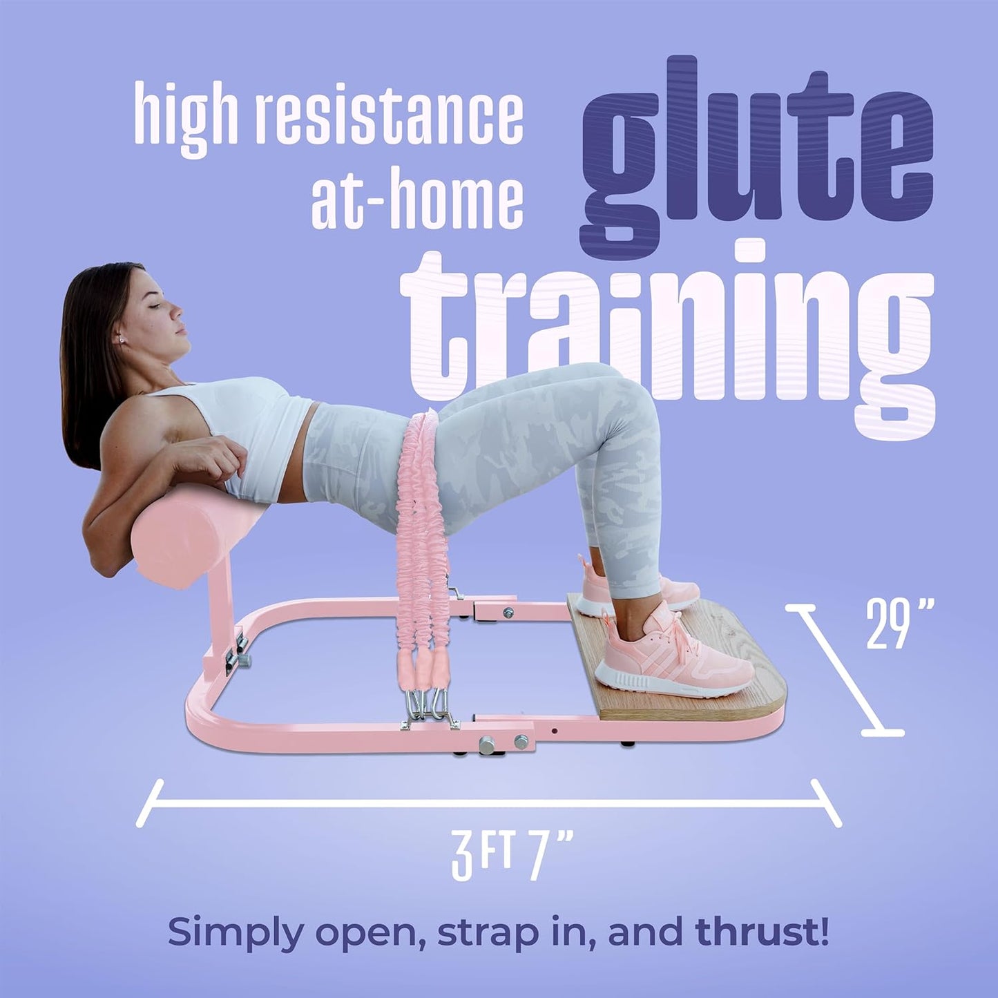 BootySprout Hip Thrust Machine with 45-135 Lbs Resistance for Home Gym Glute Training