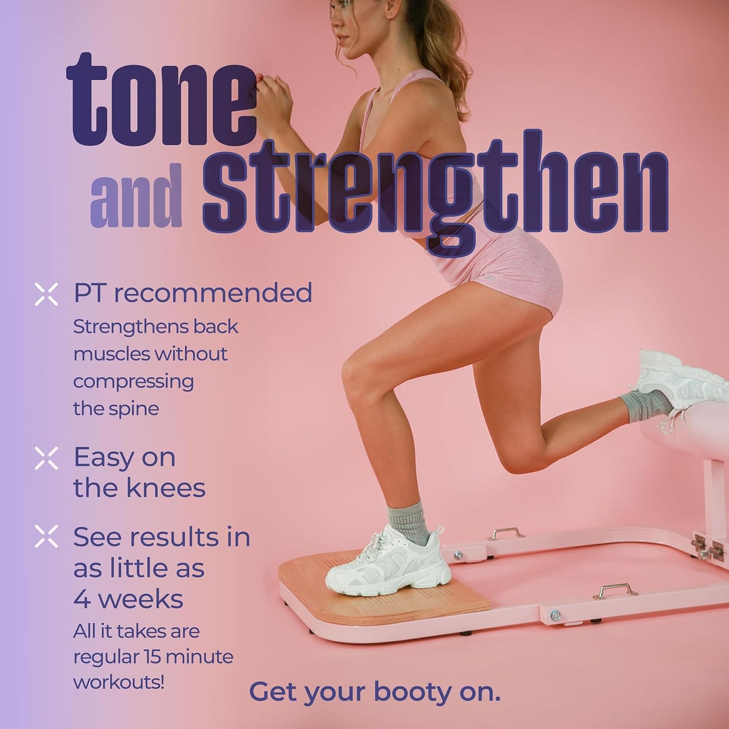 BootySprout Hip Thrust Machine with 45-135 Lbs Resistance for Home Gym Glute Training