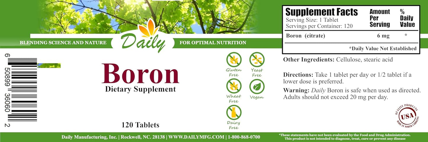 Boron Supplement for Daily Use - Promotes Overall Health and Wellness