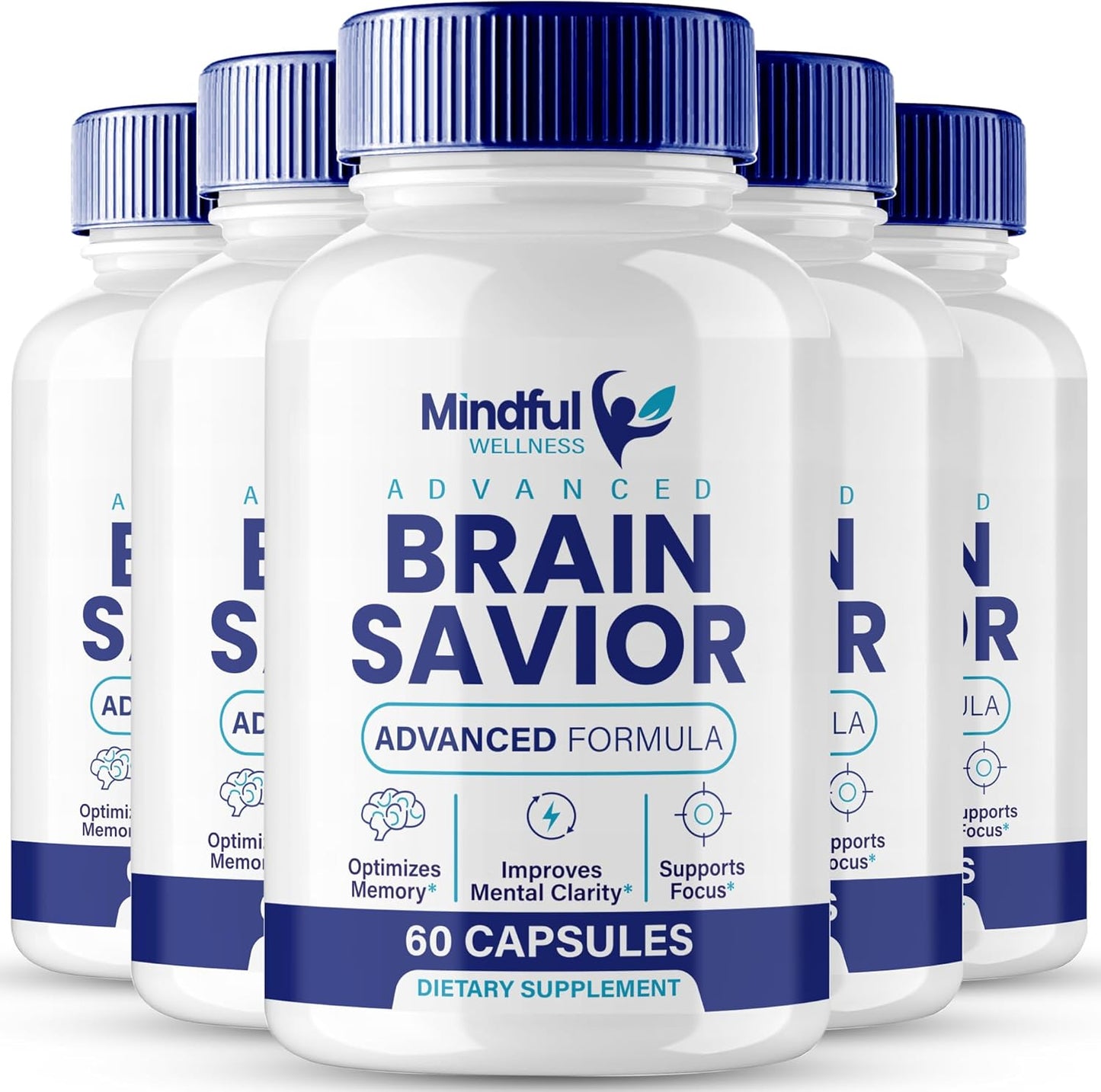Brain Savior Capsules - Advanced Formula for Memory, Focus & Brain Health - Nootropic Supplement with Maximum Strength All Natural Ingredients - Pack of 5