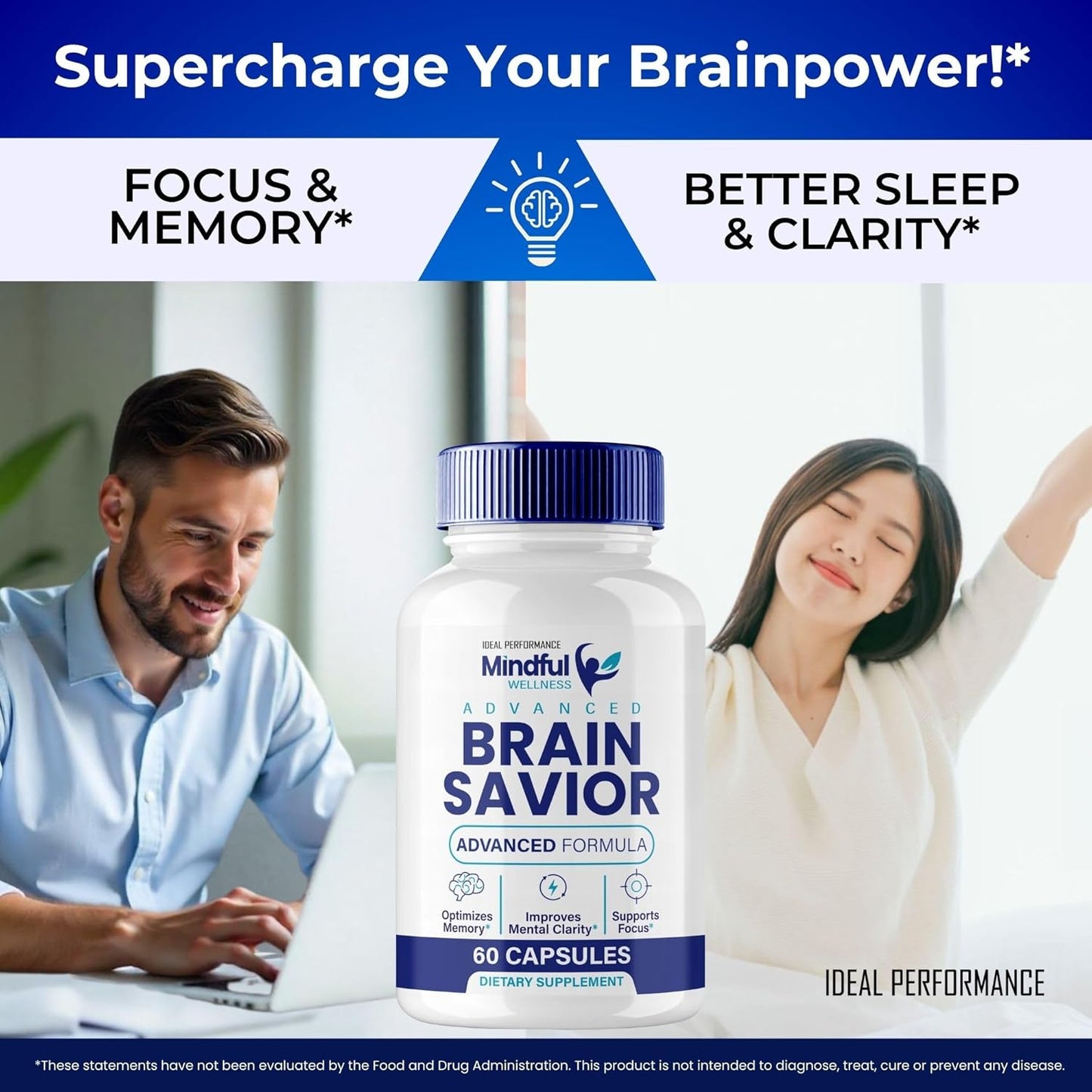 Brain Savior Memory and Focus Capsules - Advanced Formula Brain Health Support - Maximum Strength Nootropics - All Natural Brain Support - 3 Pack