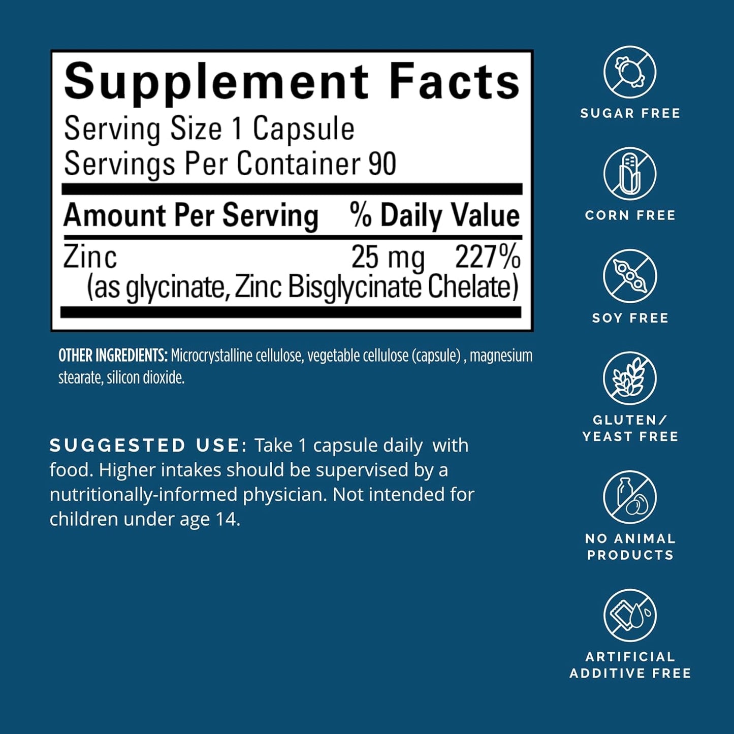 BrainMD Neuro Zinc - 25 mg Chelated Zinc Capsules - Gluten Free - 90 Servings