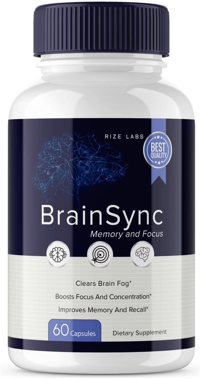 BrainSync Advanced Formula Capsules for Cognitive Enhancement and Focus - Memory Support Supplement (60 Capsules)