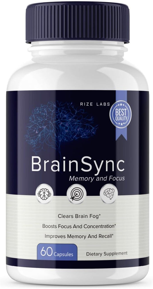 BrainSync Advanced Formula Capsules for Cognitive Enhancement and Focus - Memory Support Supplement (60 Capsules)
