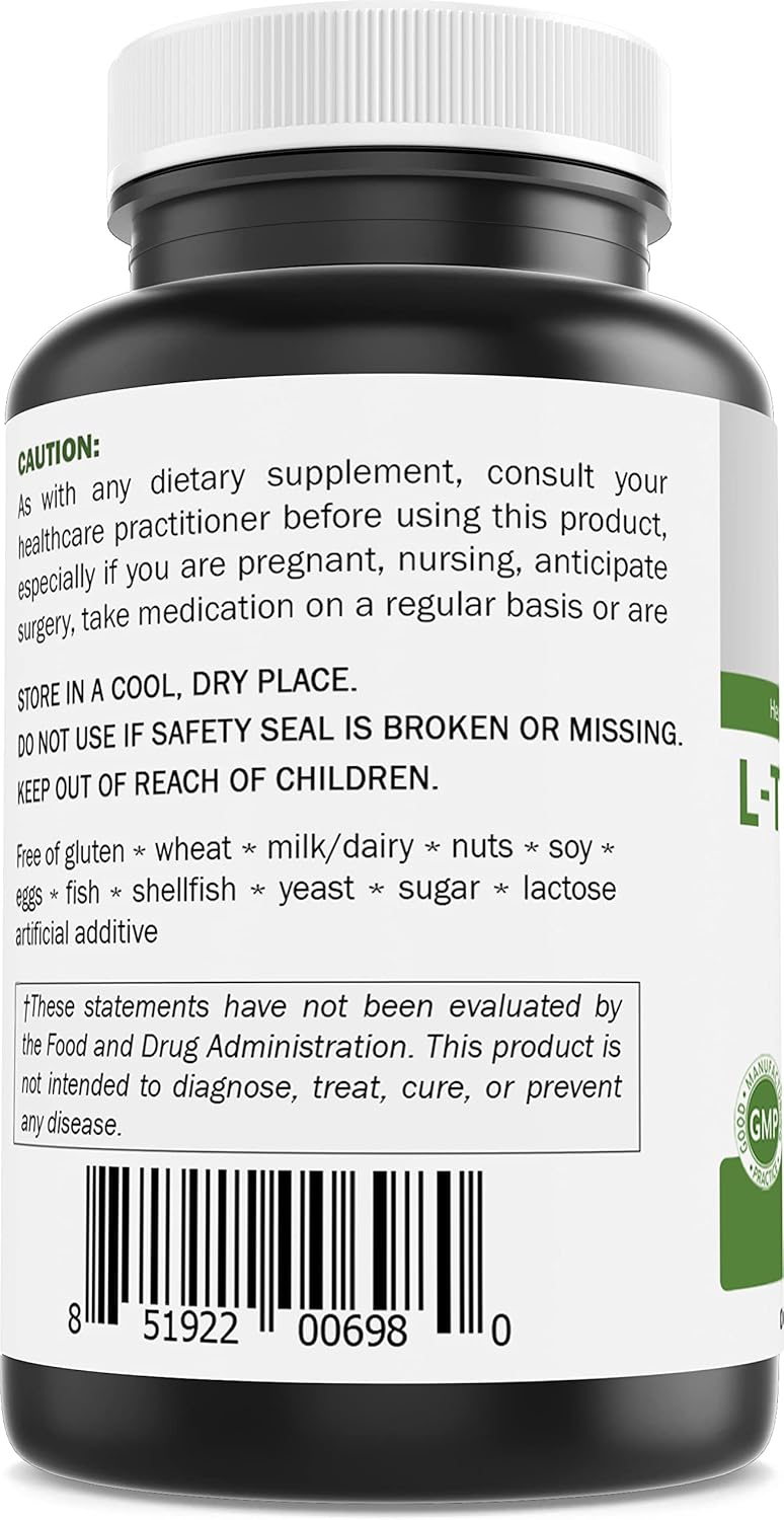 Brieofood L-Tryptophan Tablets - 2000mg per Serving - 120 Count - Promotes Positive Mood & Relaxation