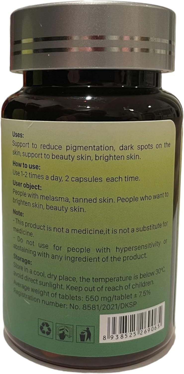 Brightening Saffron Extract Capsules with L-Glutathione, Vitamin C, Vitamin E - 30 Capsules for Skin Tone, Melasma, Dark Spots, Anti Aging