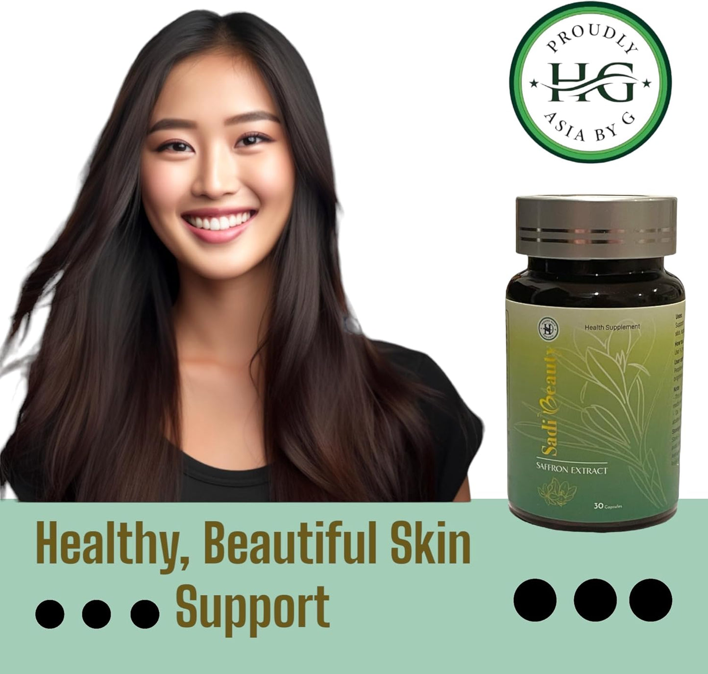 Brightening Saffron Extract Capsules with L-Glutathione, Vitamin C, Vitamin E - 30 Capsules for Skin Tone, Melasma, Dark Spots, Anti Aging