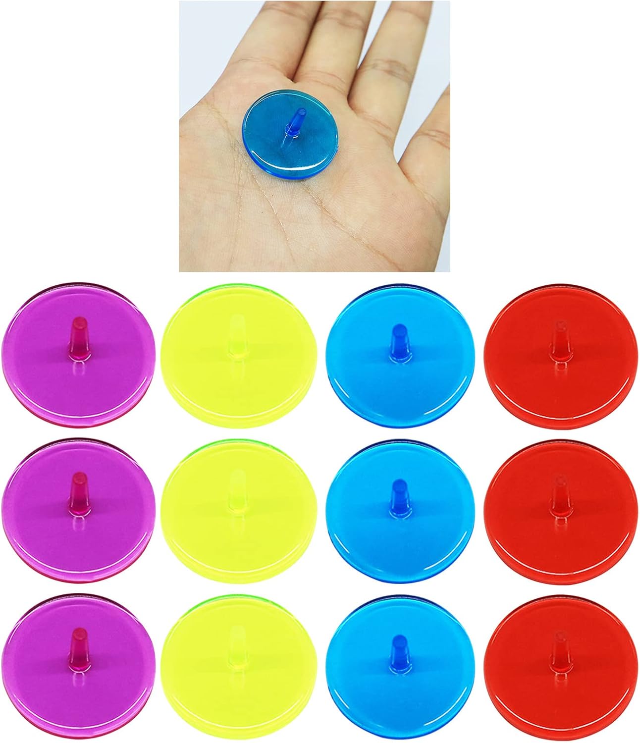Bulk Pack of 50/100/150 VEASAERS Multicolor Transparent Plastic Golf Ball Markers - 25mm Flat Round Position Mark Accessories