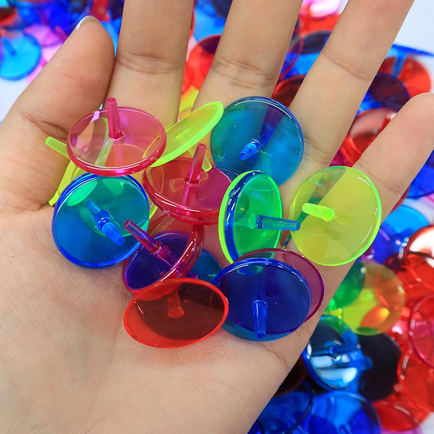 Bulk Pack of 50/100/150 VEASAERS Multicolor Transparent Plastic Golf Ball Markers - 25mm Flat Round Position Mark Accessories
