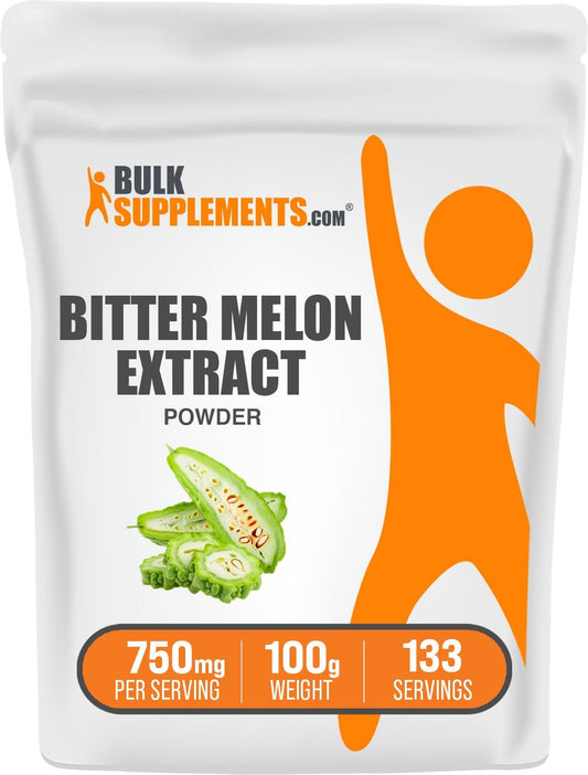 BulkSupplements.com Bitter Melon Extract Powder - Herbal Supplement, Gluten Free, 750mg per Serving - 100g (3.5 oz) - Pack of 1