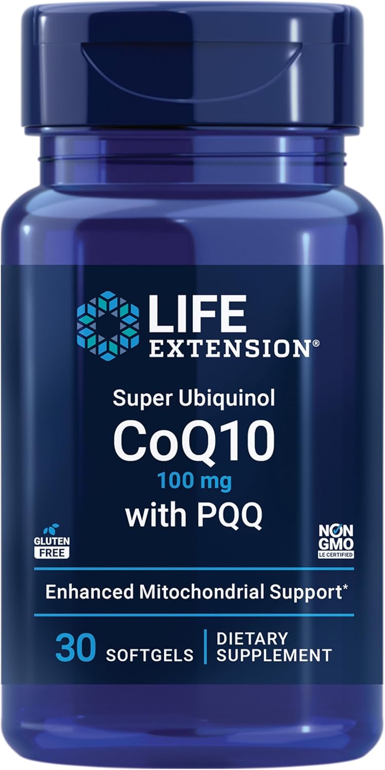 Bundle: Life Extension Super Ubiquinol CoQ10 100mg Softgels + Two-Per-Day High Potency Multivitamin