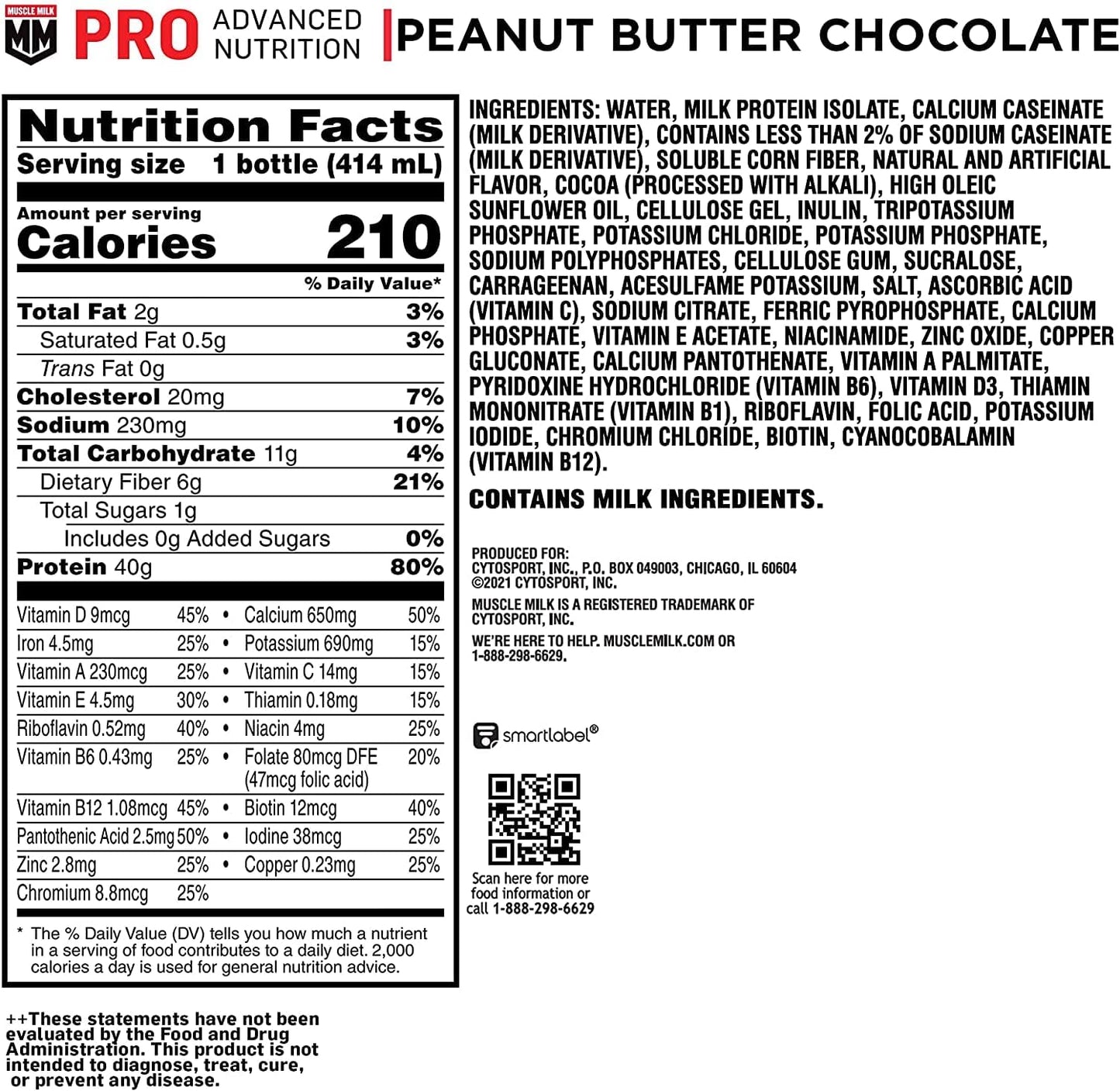 Bundle: Muscle Milk Pro Series Chocolate Peanut Butter & Pro Advanced Nutrition Knockout Chocolate Protein Shakes - 24 Pack, 40g & 32g Protein