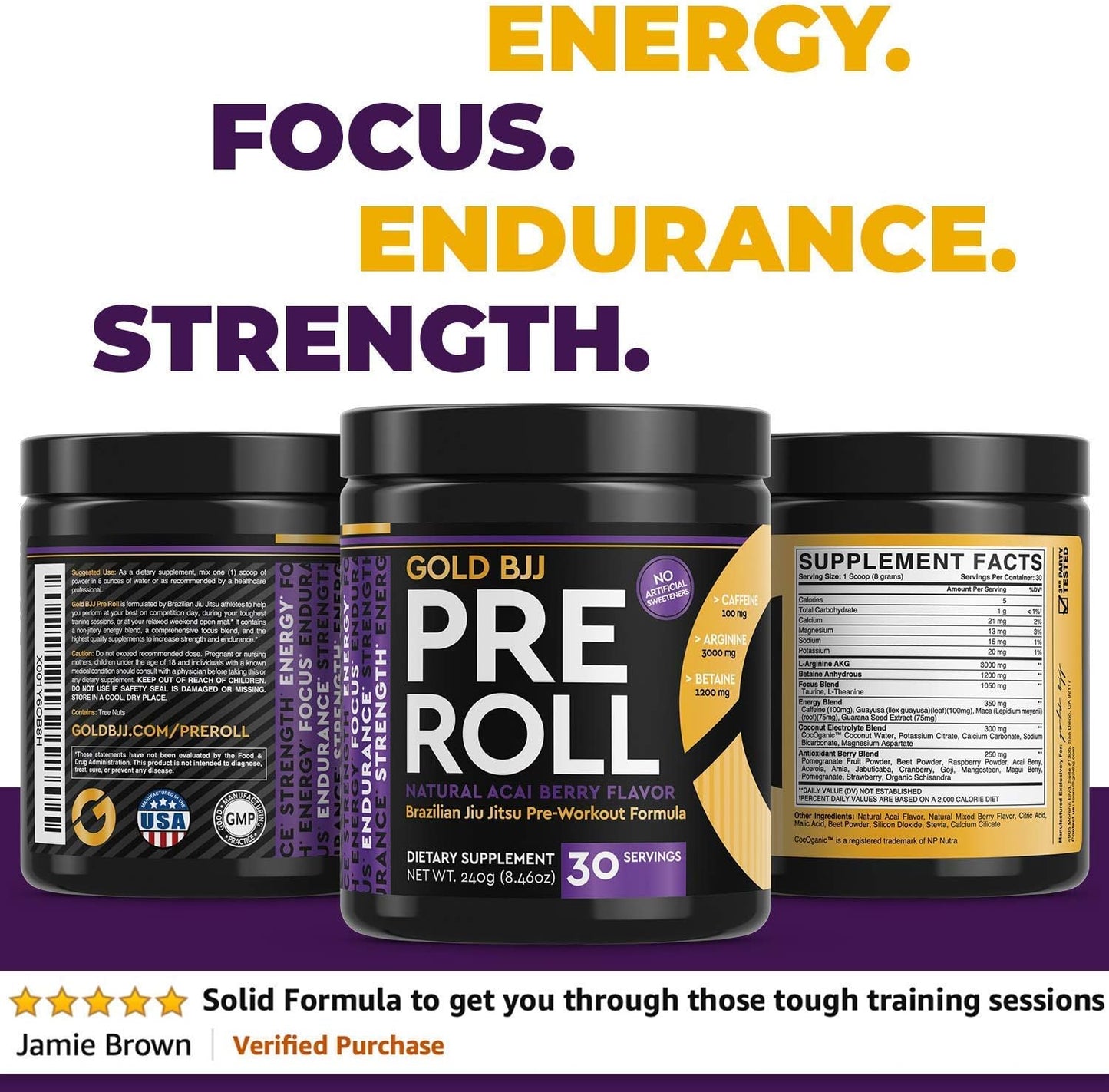 Bundle of Gold BJJ Pre-Roll and Post-Roll Jiu Jitsu Supplements for Enhanced Performance