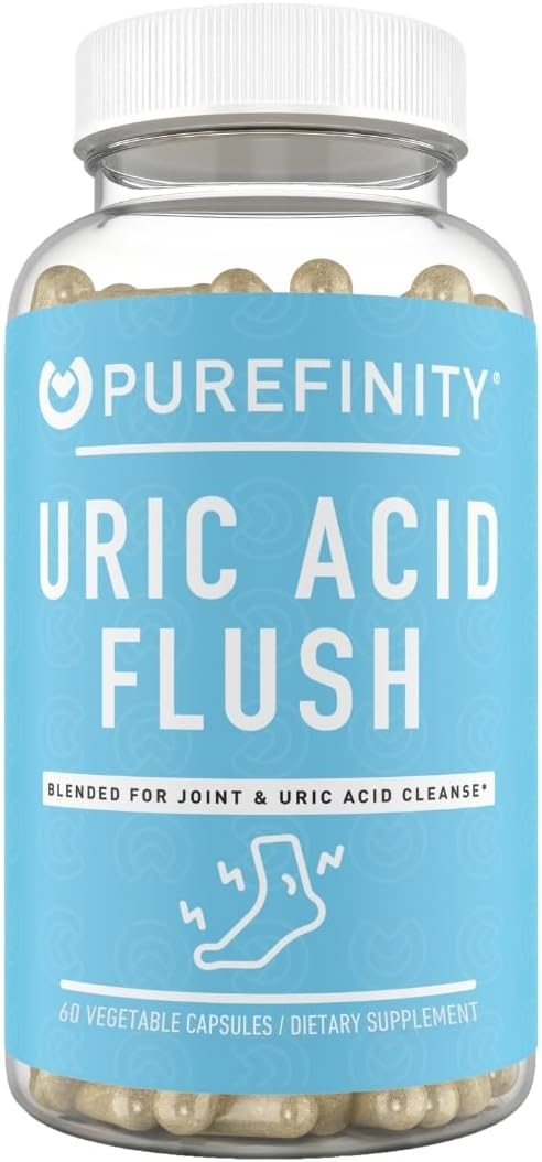 Bundle of PUREFINITY Tart Cherry Extract Capsules and Uric Acid Flush Capsules for Joint Health and Inflammation Support