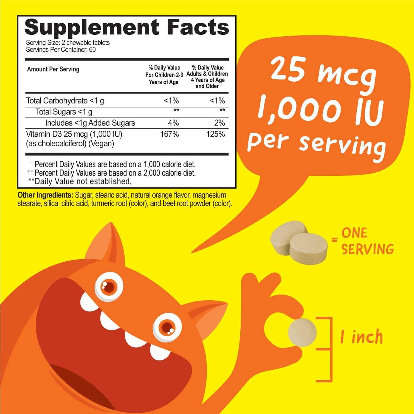 Bundle: VitaWorks Kids Vitamin D3 1000 IU and Multivitamin Chewables for Healthy Kids