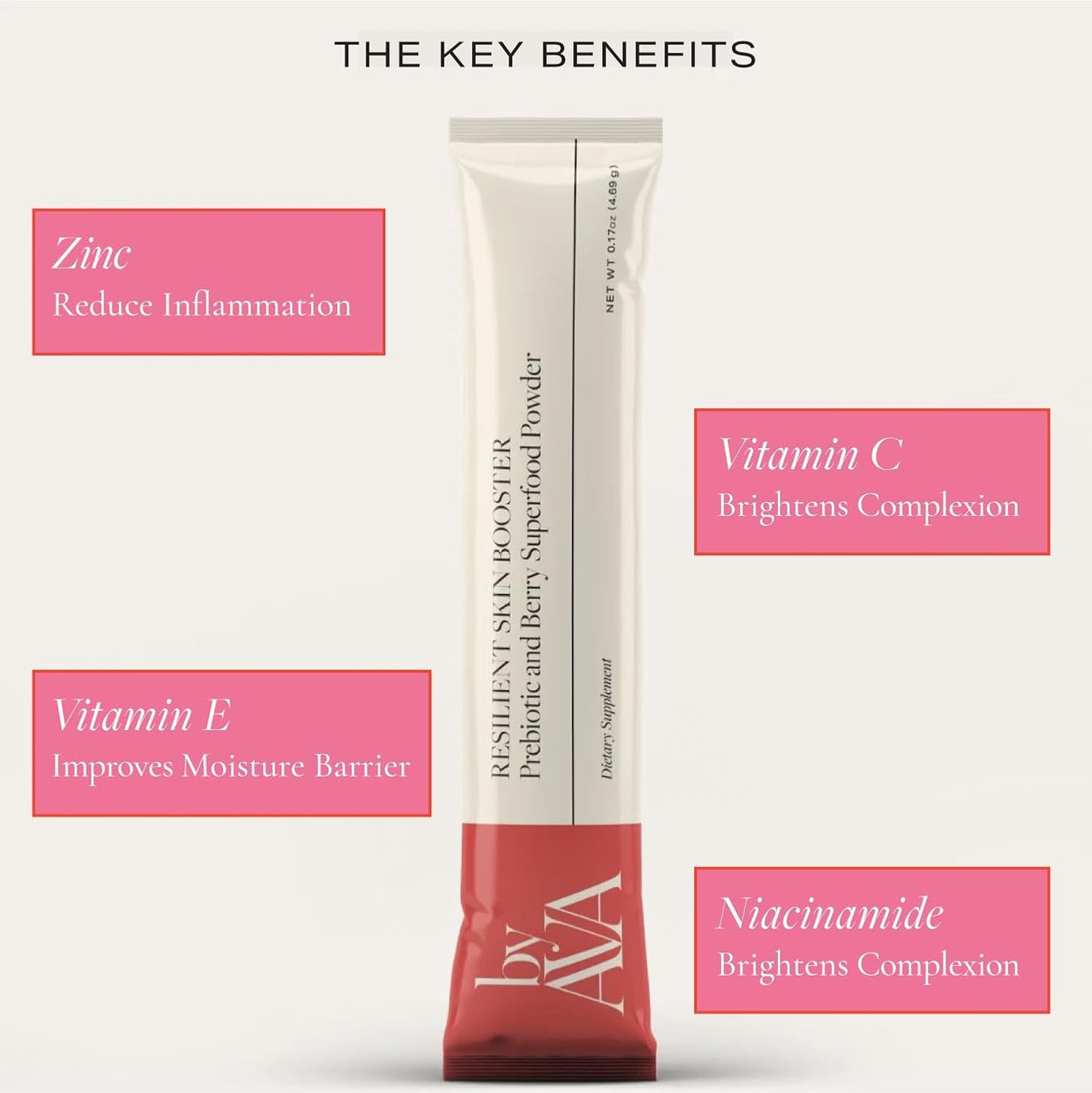 byAVA Resilient Skin Booster Powder with Prebiotic and Berry Superfoods for Glowing Skin and Gut Health - 30 Servings