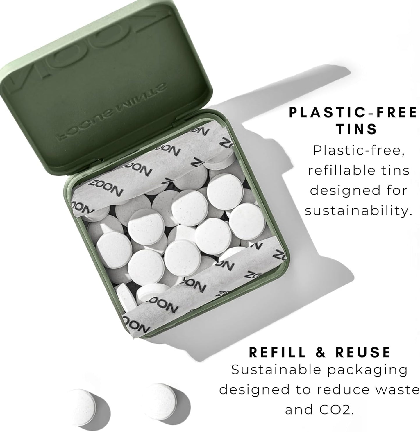 Caffeine-Free Brain Boosting Mints for Mental Clarity - Fresh Mint Flavor | Sugar-Free with Vitamins C, B6, B12 - Non-GMO, Travel-Friendly - 25 Mints
