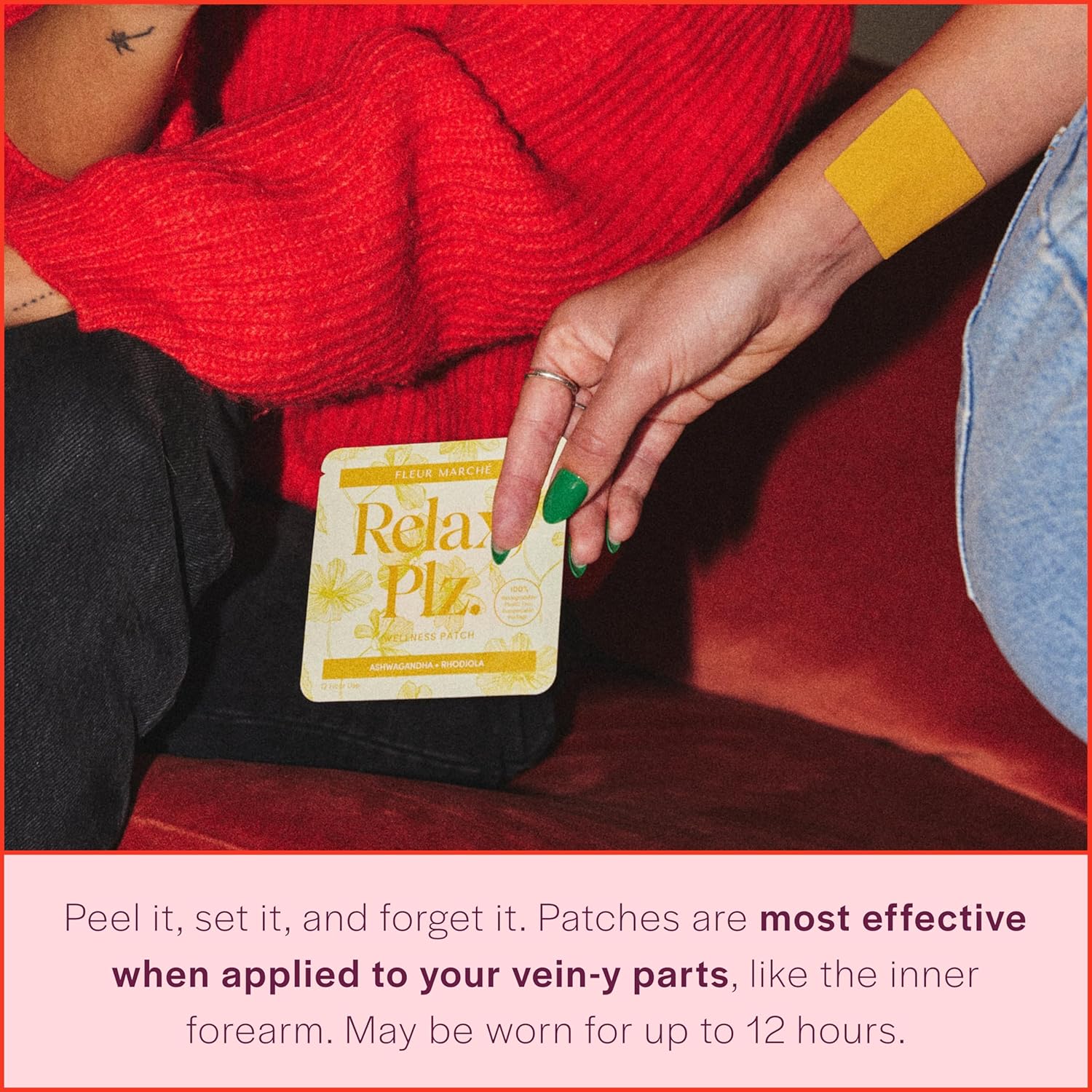 Calming Botanical Supplement Patch with Ashwagandha & Chamomile - Relaxation & Wellness - 28 Patches