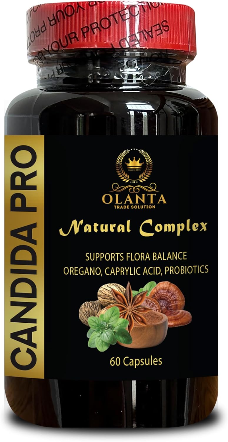 Candida Cleanse Support Supplement with Oregano and Caprylic Acid - Immune System Booster - 60 Capsules