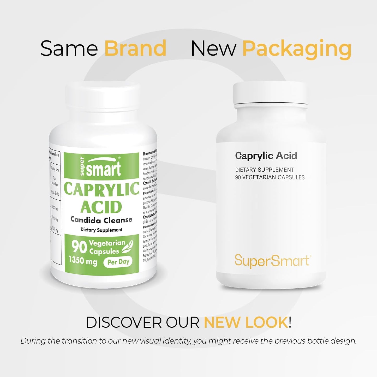 Caprylic Acid Supplement 1350mg Daily from MCT Oil - Octanoic Acid Source - Non-GMO & Gluten-Free - 90 Vegetarian Capsules