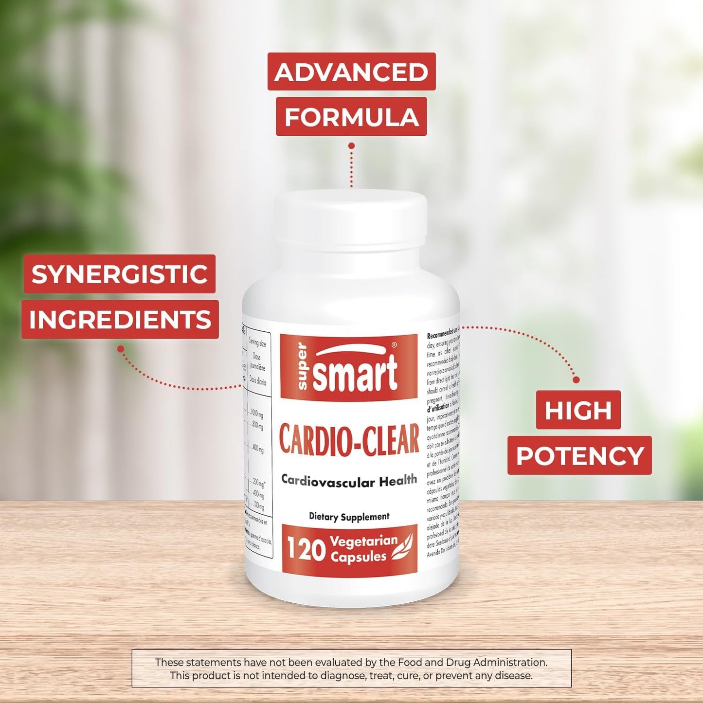 Cardio Clear Supplement with Garlic EDTA, Malic Acid, Calcium Disodium EDTA, Magnesium, Bromelain | Non-GMO & Gluten-Free - 120 Capsules