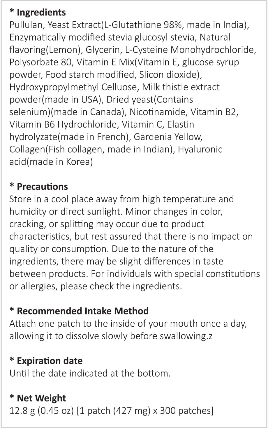CARESYS Dr. Lean Super Glutathione Max Oral Film for Skin Health - Fast Absorption, High Purity, Vitamins, Niacin, Hyaluronic Acid - 1 Pack