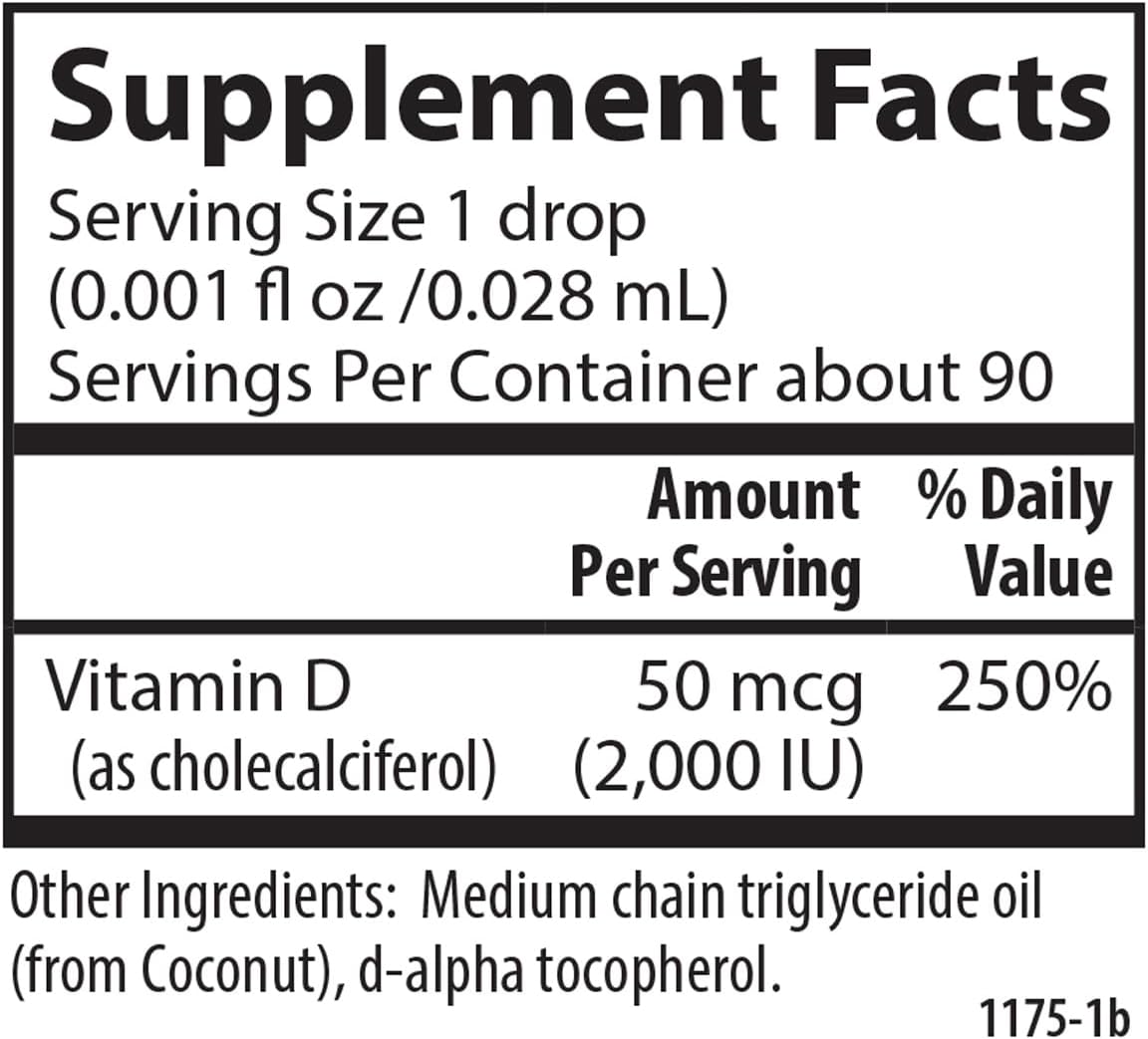 Carlson Plant-Based Super Daily D3 Liquid Drops - 2000 IU per Drop, Vegetarian Vitamin D Supplement from Algae - Unflavored - 90 Drops