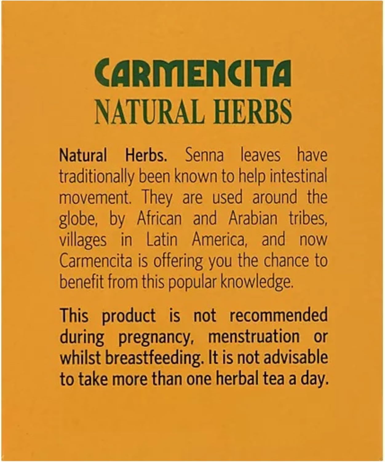 Carmencita Senna Tea Herbal Supplement, 3 Pack of Senna Leaves Tea Bags for Digestive Health, Plant-Based from Spain