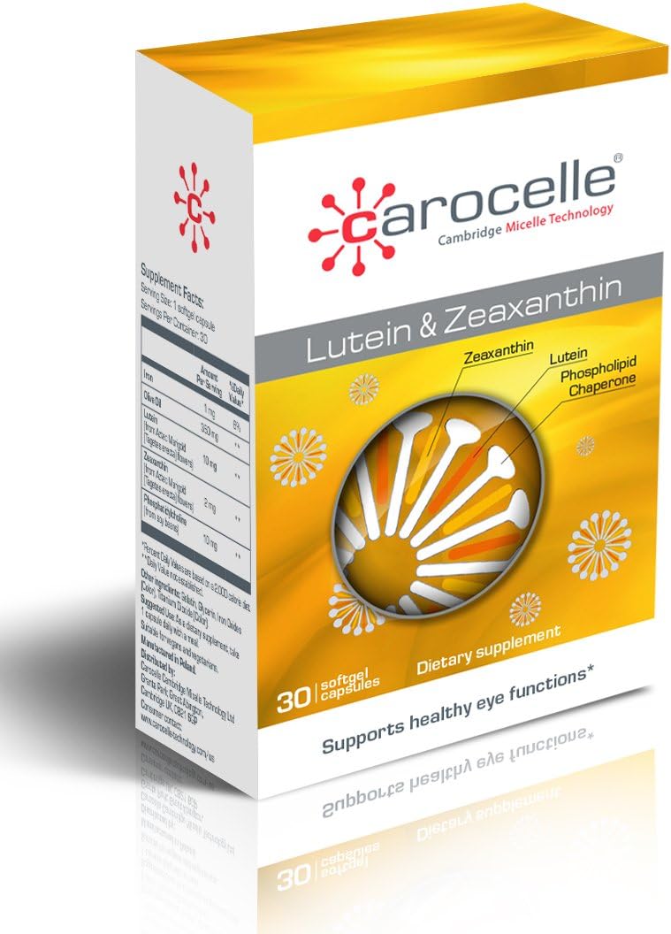 Carocelle Lutein & Zeaxanthin Soft Gels - 30 Count - Enhance Eye Health with High Bioavailability