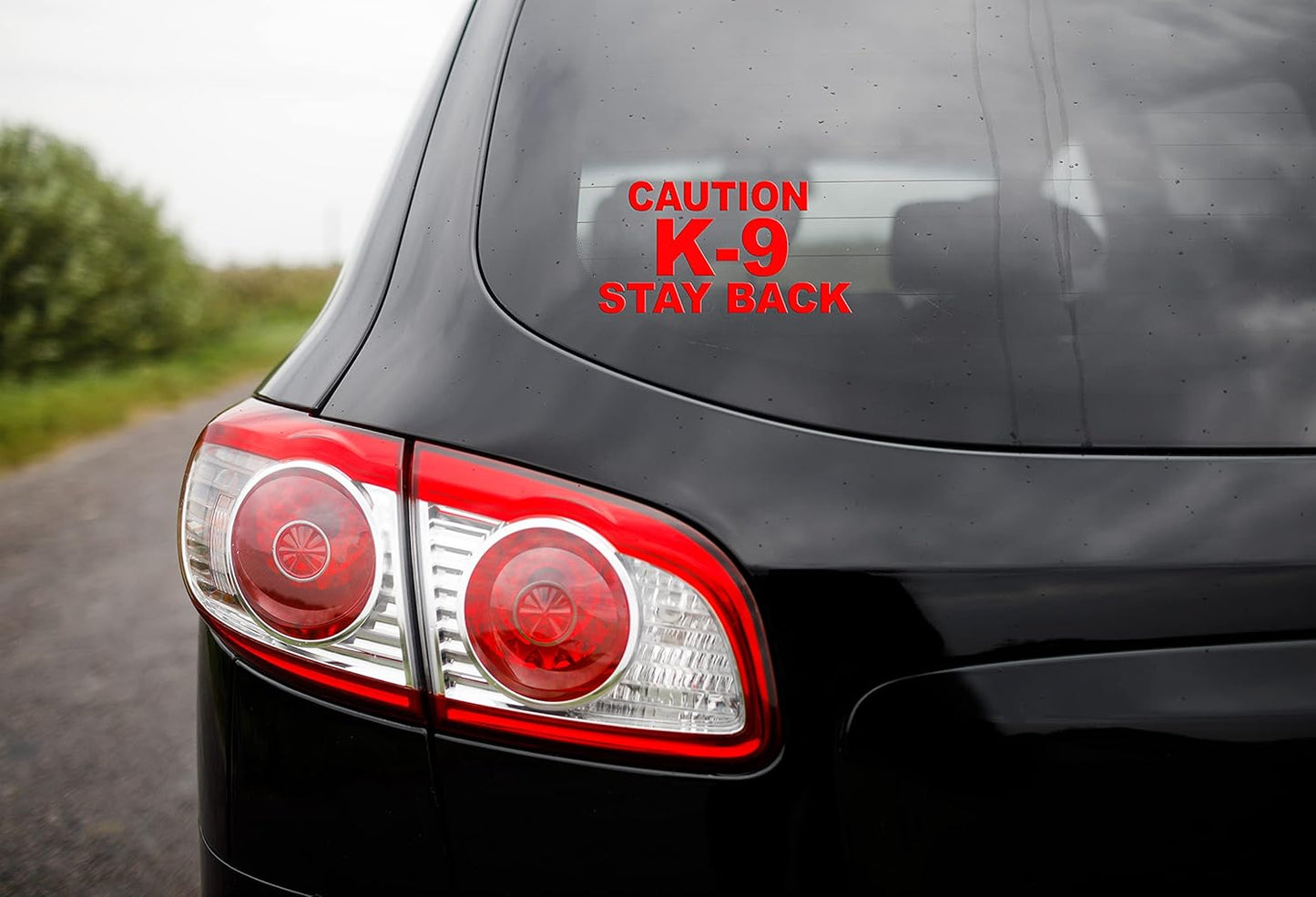 Caution K-9 Stay Back V1 Vinyl Decal Sticker - Red, 6 Inches - Windows, Walls, Bumpers, Laptop, Lockers