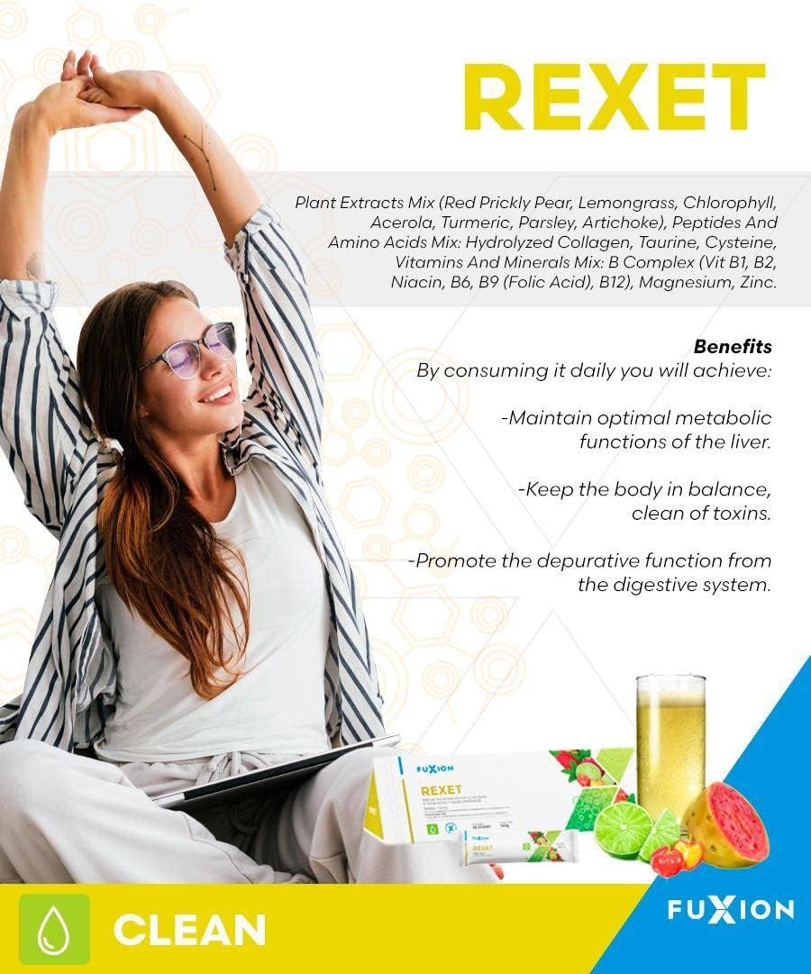 Cekaso FuXion REXET Sticks - Support Liver Metabolism & Digestive System Detoxification for Bodybuilding (28 Sticks)