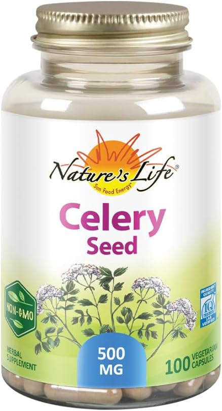 Celery Seed 500mg Capsules for Circulation and Brain Health Support - 100 Count