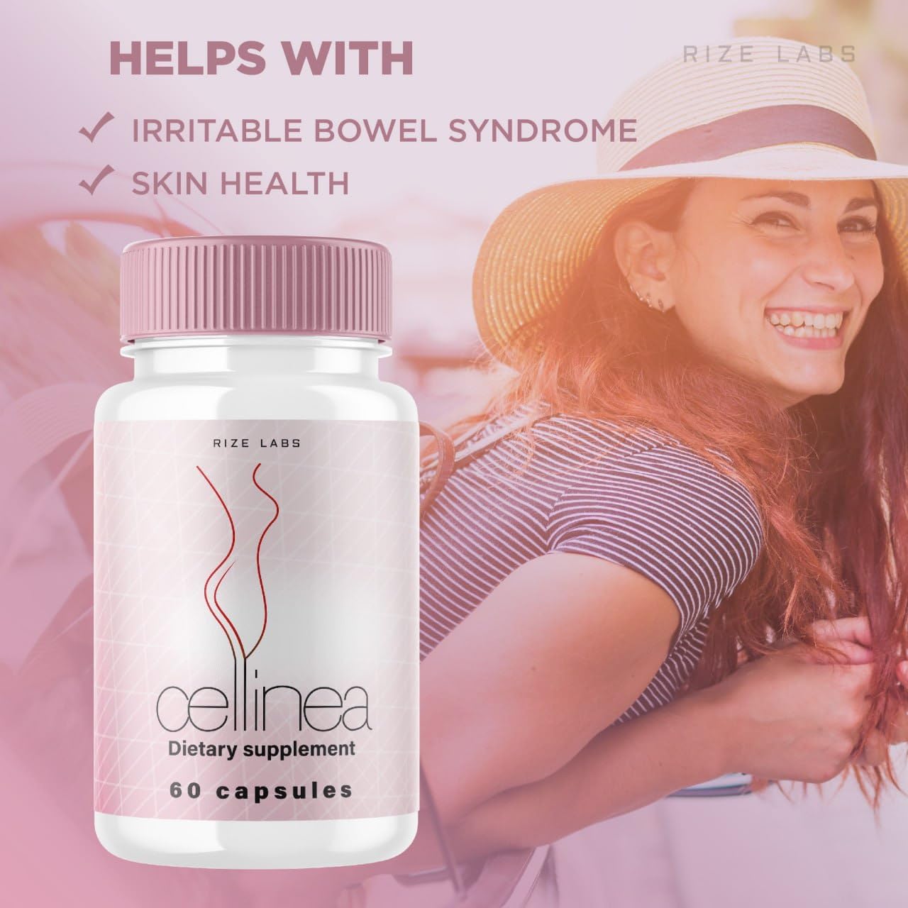 Cellinea Pills - All-Natural Capsules for Healthy Skin Hydration (60 Capsules) by rize labs