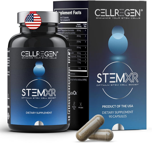 Cellregen StemXR: Stem Cell Activator & Enhancer for Longevity and Vitality - Blue Green Algae Supplement - 90 Capsules