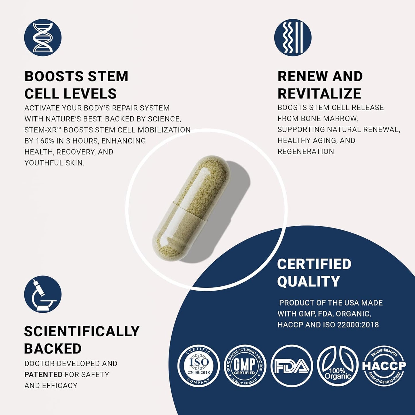 Cellregen StemXR: Stem Cell Activator & Enhancer for Longevity and Vitality - Blue Green Algae Supplement - 90 Capsules