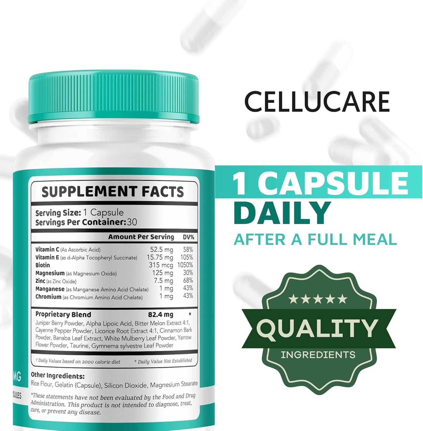 Cellucare (2 Pack) Advanced Formula Capsules - 60 Count for 2 Months Supply - Cellulite Care Vitamins