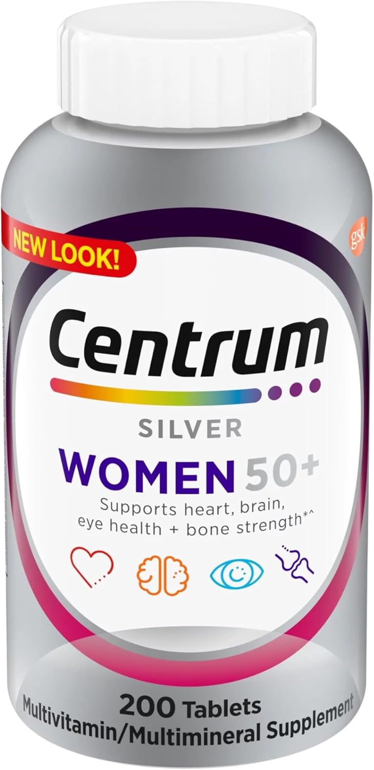 Centrum Silver Women's 50 Plus Multivitamin Supplement 200 Count Pack