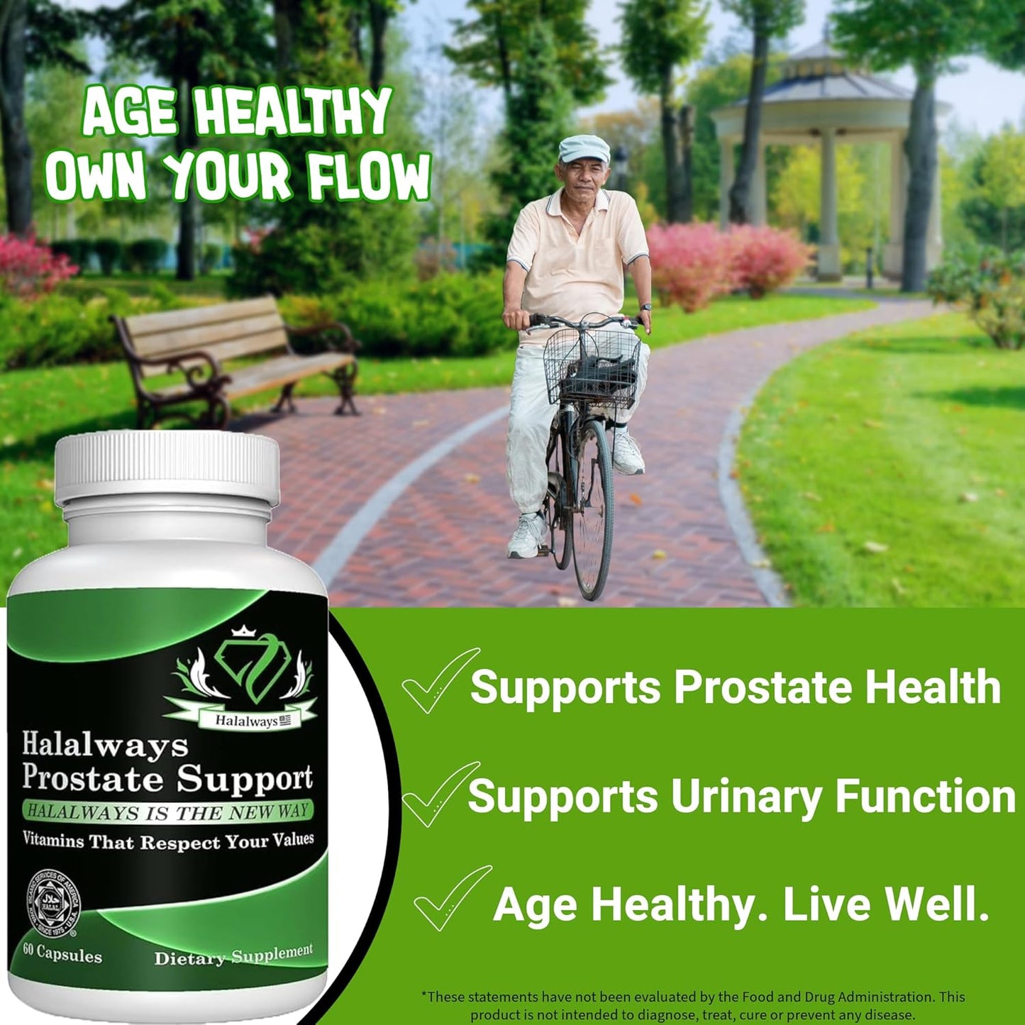 Certified Halal Halalways Prostate Support Supplement with Saw Palmetto & Plant Sterol Complex