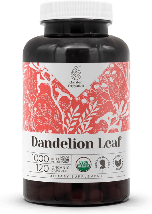 Certified Organic Dandelion Leaf Capsules - High-Potency Digestive Supplement with USDA Organic Ingredients (120 Capsules)