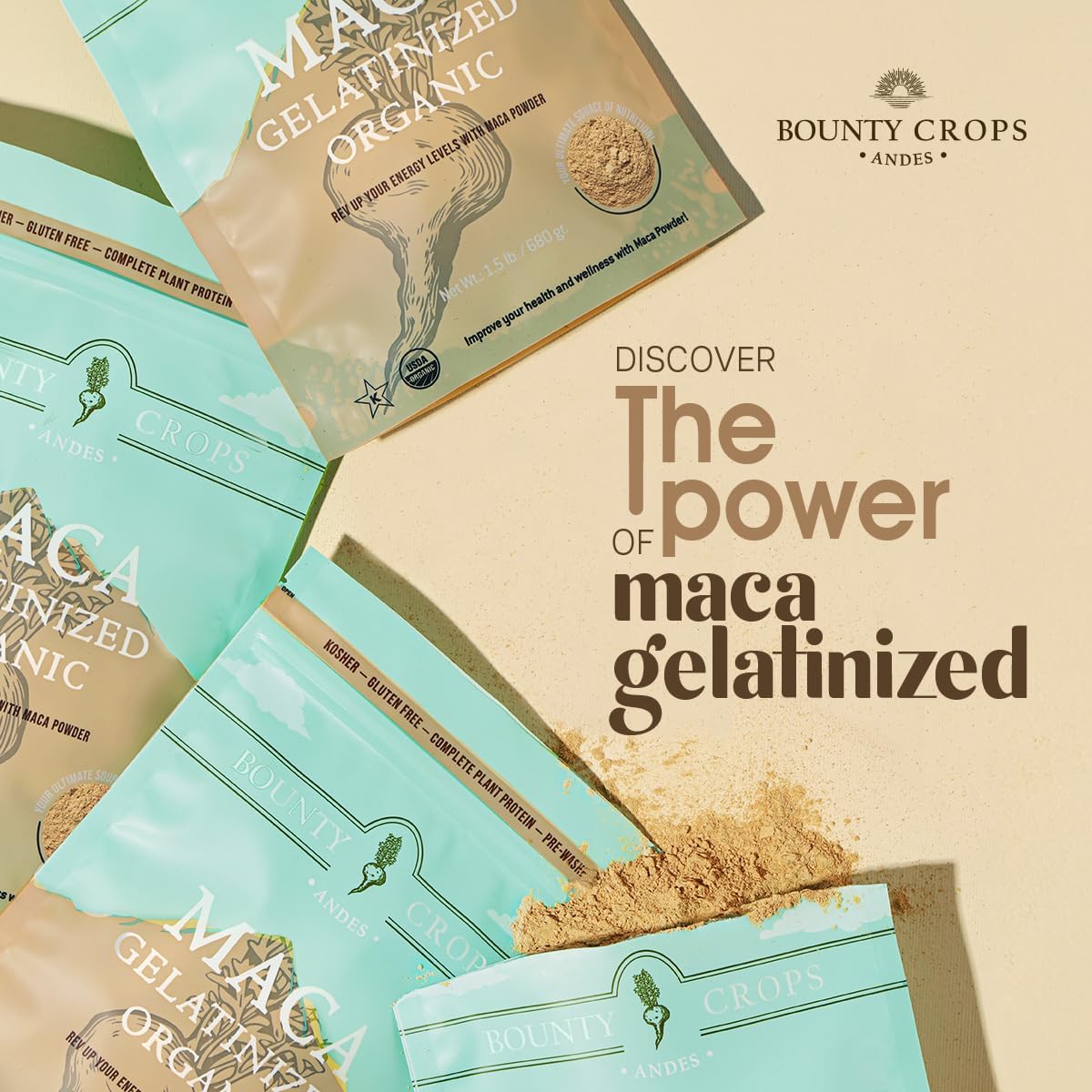 Certified Organic Gelatinized Maca Powder 24 Oz Bag - Energy & Vitality Booster, Peruvian Superfood - Non-GMO & Gluten-Free - 1.5 lb (680g)