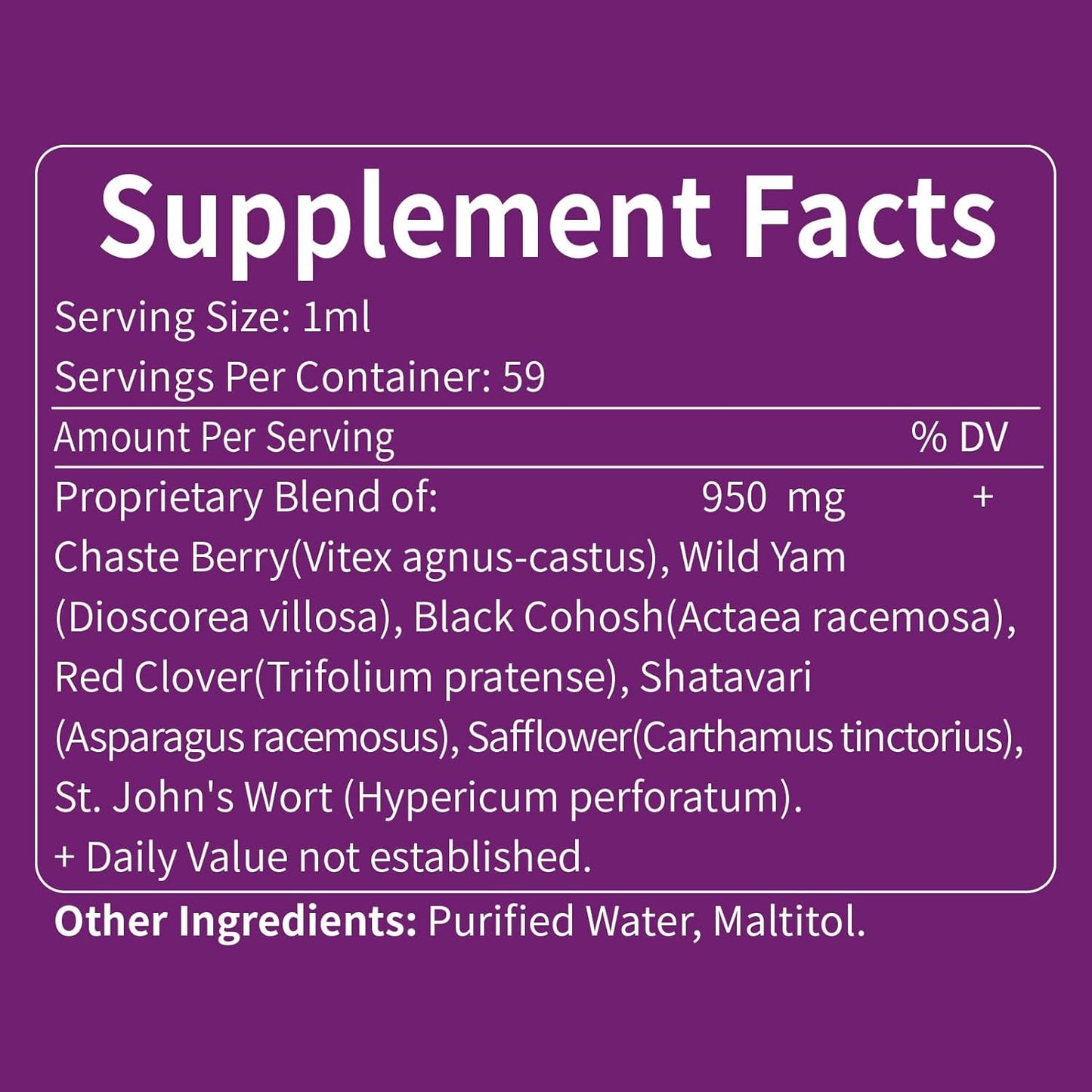 Chaste Berry Herbal Extract Drops for Hormonal Balance & Menstrual Support - 2oz