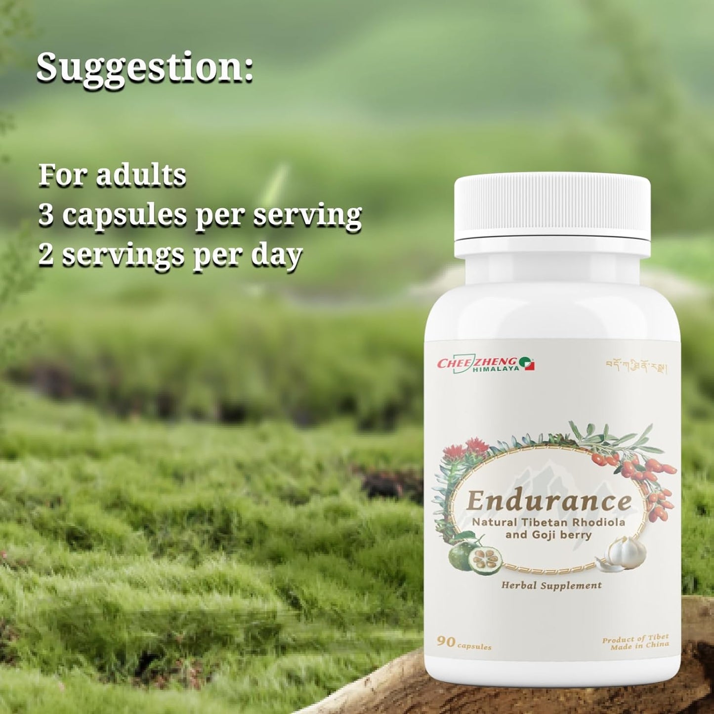 CheezhengHimalaya Rhodiola & Goji Berry Daily Supplement - Boost Energy, Mental Clarity, Digestion, & Immunity - 90 Veggie Capsules