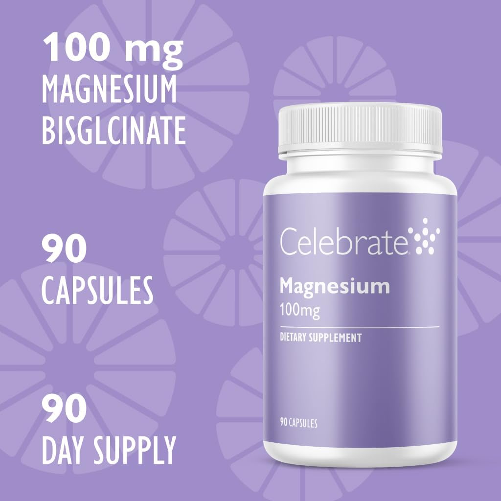 Chelated Magnesium Bisglycinate Capsules for Sleep & Muscle Cramp, 100 mg - 90 Count, Vegan & Gluten-Free