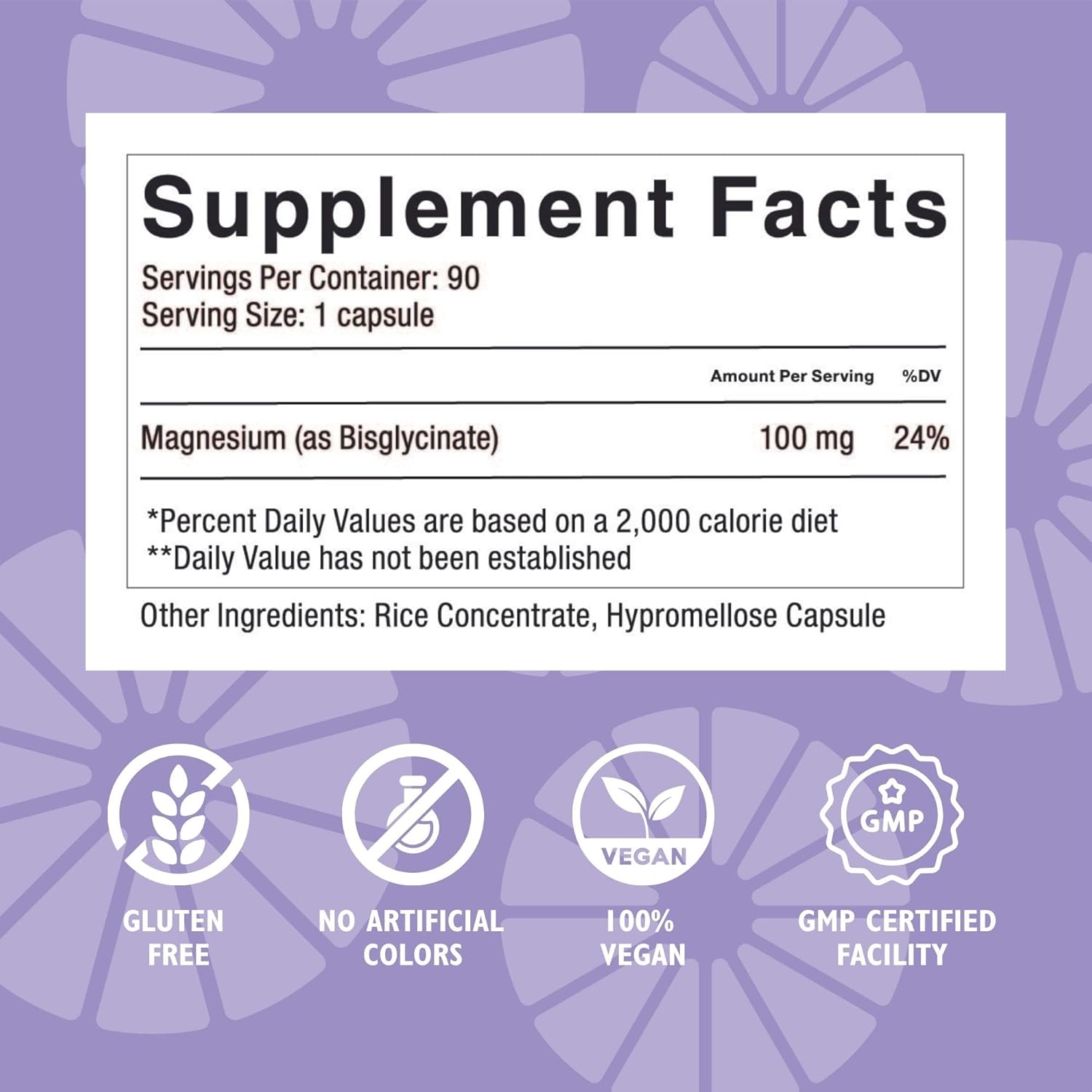 Chelated Magnesium Bisglycinate Capsules for Sleep & Muscle Cramp, 100 mg - 90 Count, Vegan & Gluten-Free